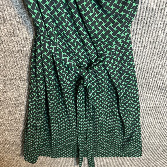 Talbots Womens Printed Shift Dress Size Medium Blue Green Classic Office Career - Picture 4 of 9